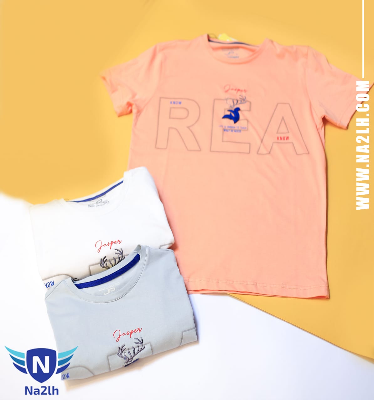 تيشرت قطن برقبة دائرية